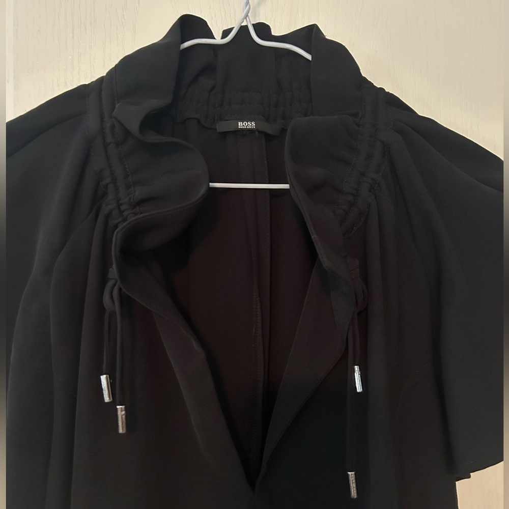 Hugo Boss Elegant Black Dress with Ties at Neck - Picture 5 of 12